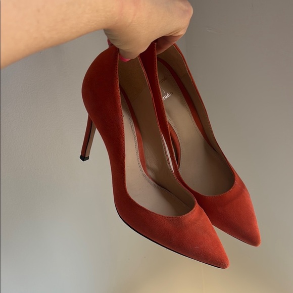 BLACK SUEDE Elegant Orange Suede Women's Heels 8 1/2 US - Picture 4 of 5